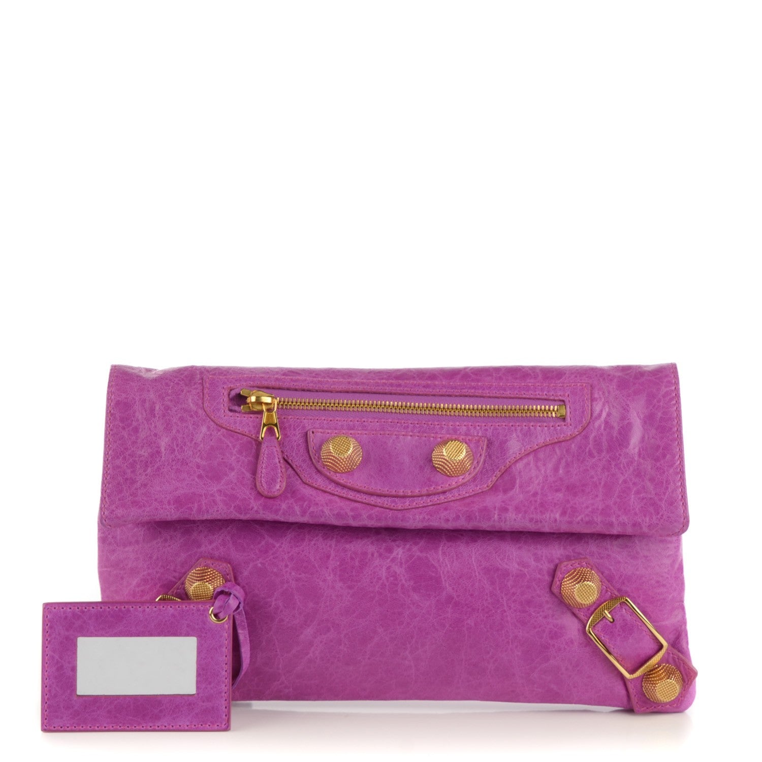 Balenciaga Agneau Giant 21 Gold Hardware Envelope Clutch Magenta 1 of 7