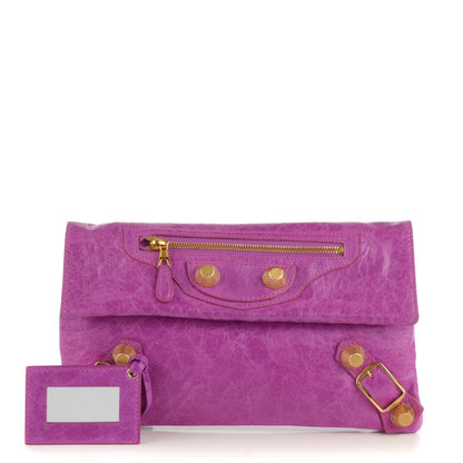 Balenciaga Agneau Giant 21 Gold Hardware Envelope Clutch Magenta 1 of 7