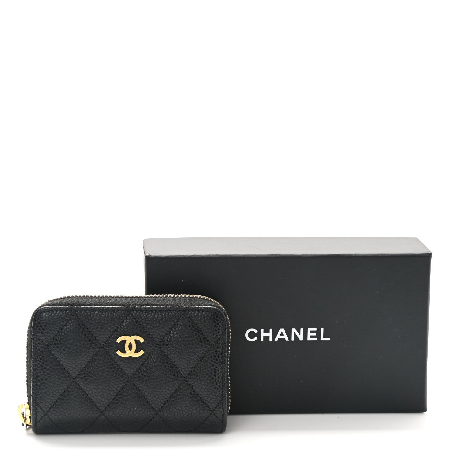 Chanel Caviar Quilted Zip Coin Purse Black 8 of 8