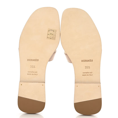 Hermes Box Calfskin Oran Sandals 35.5 Bois De Santal 5 of 9