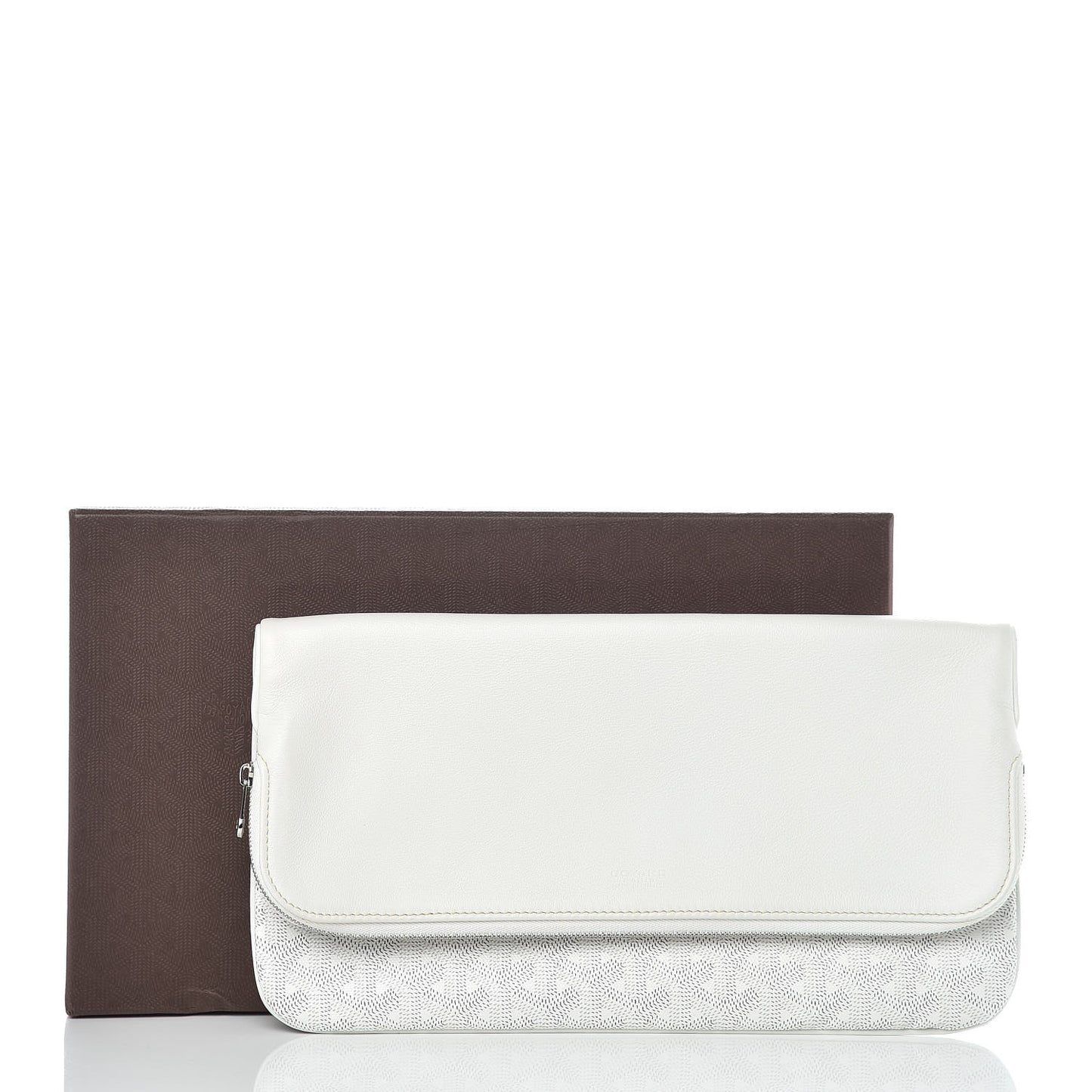 Goyardine Sainte Marie Soft Clutch White