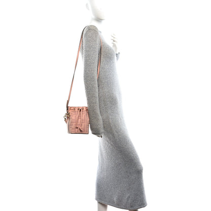Fendi Canvas Nappa F is Fendi FF Embroidered Mini Mon Tresor Bucket Bag Baby Pink 2 of 10