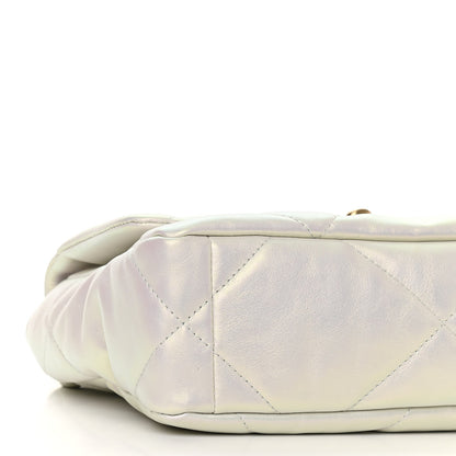 Chanel Iridescent Calfskin Quilted Medium Chanel 19 Flap White 9 of 10