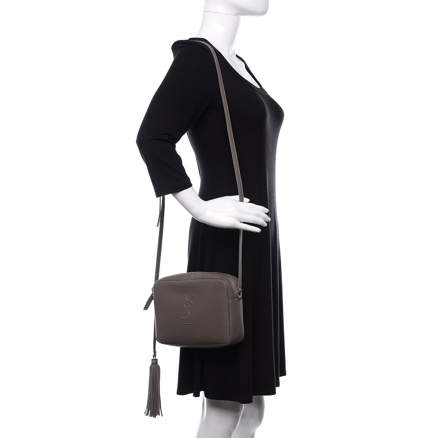 Saint Laurent Lambskin Monogram Small Lou Camera Bag Asphalt 2 of 12