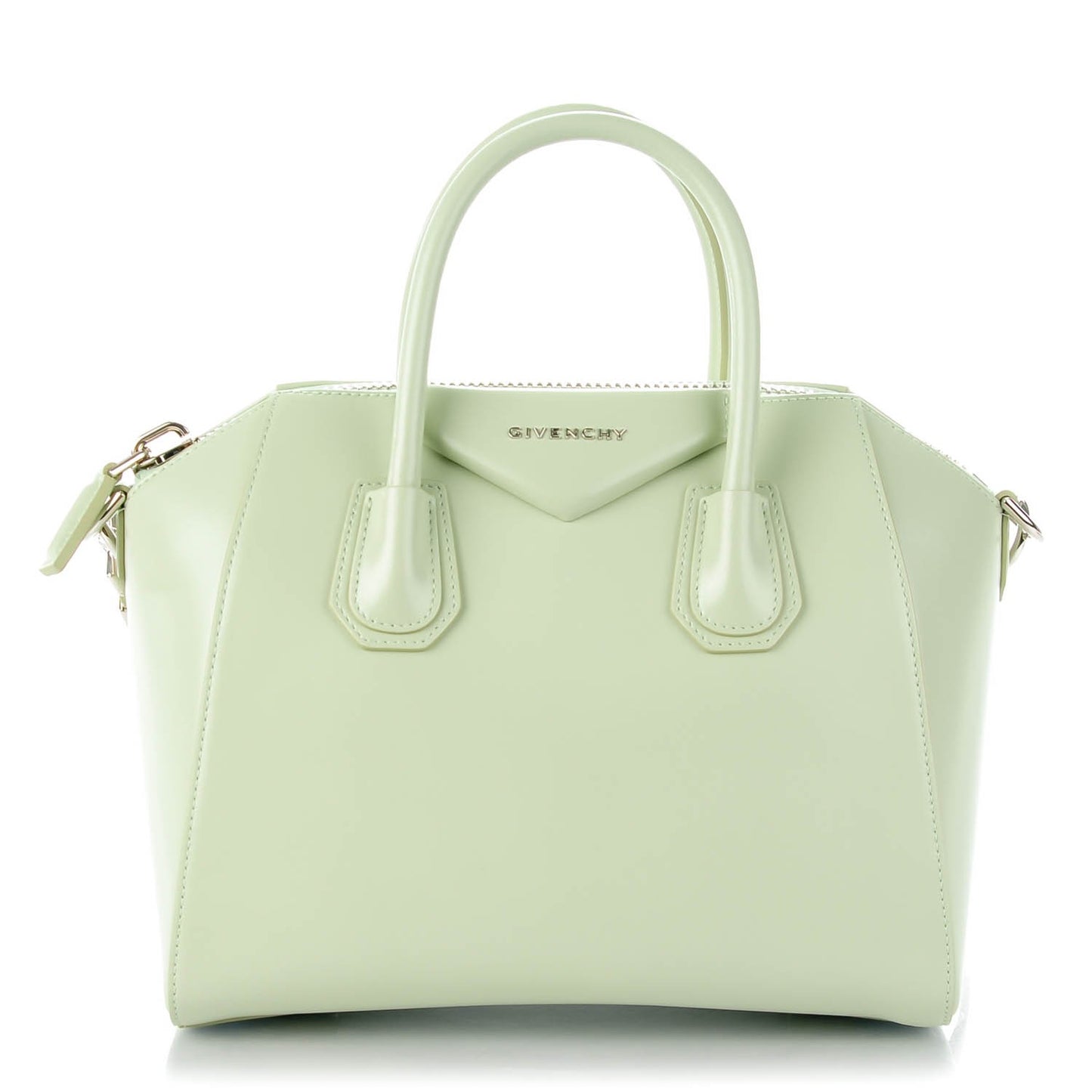 Shiny Lord Calfskin Small Antigona Aqua Green