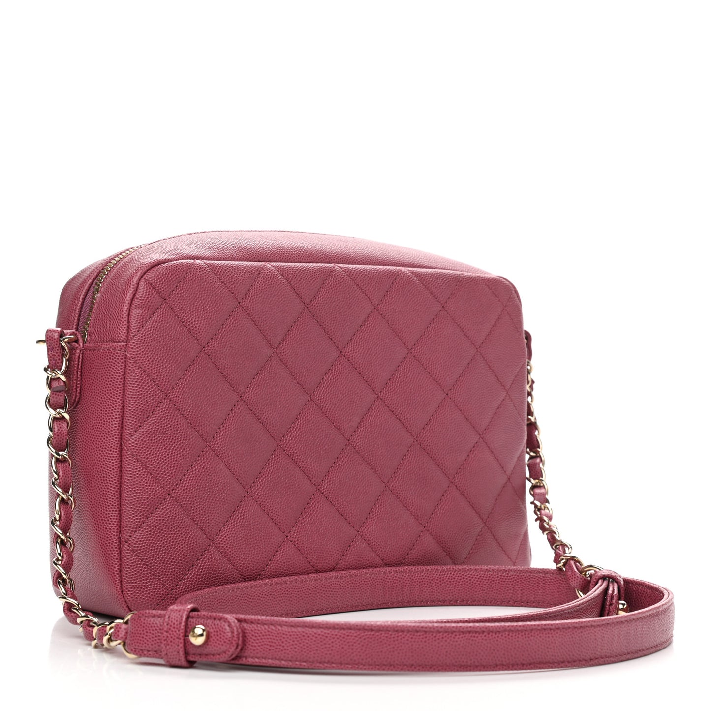 Caviar Quilted Medium Business Affinity Camera Case Dark Pink