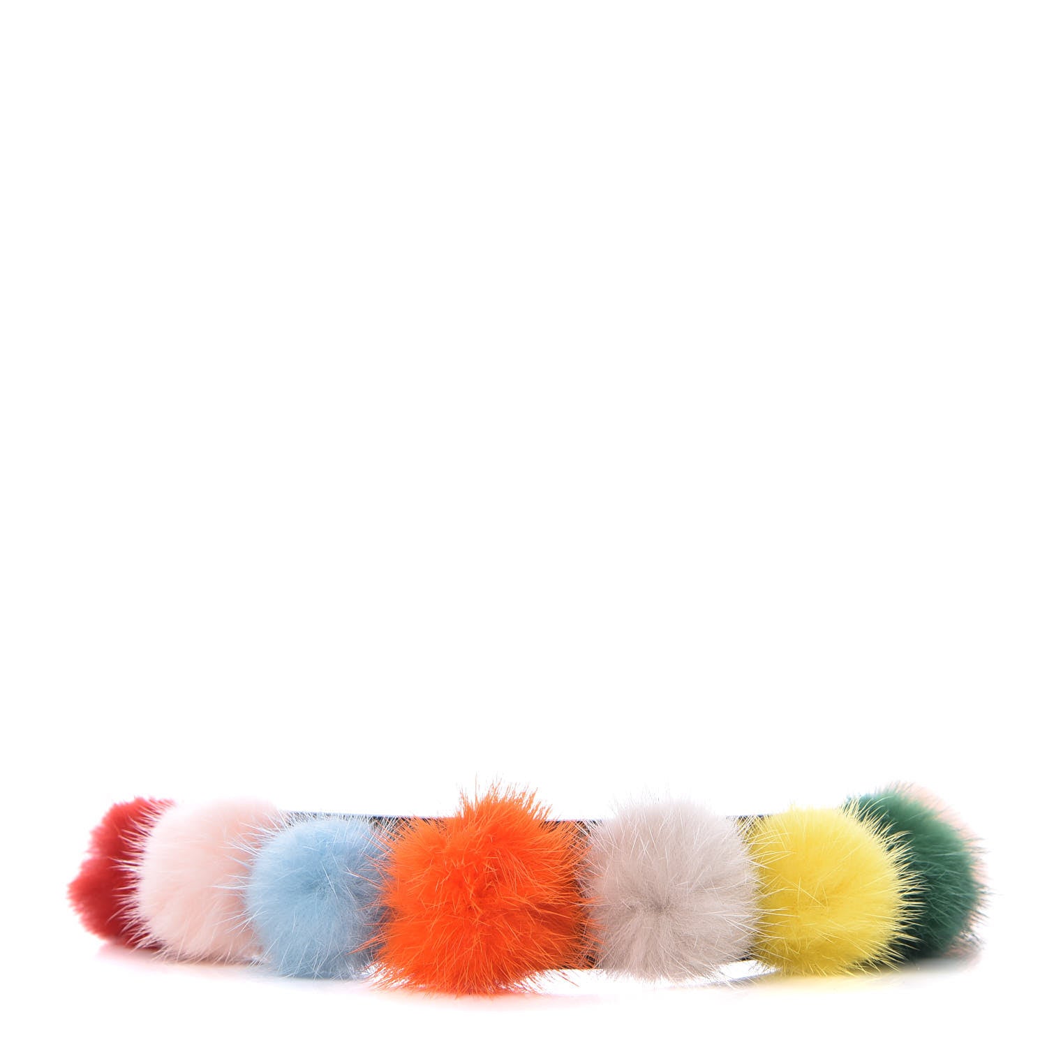 Fendi Mink Fur Pom Pom Mini Strap You Brown Grey Multicolor 1 of 5