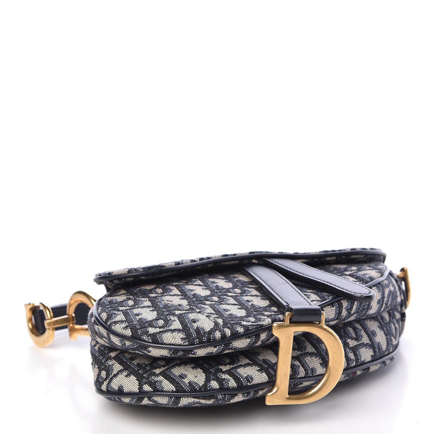 Christian Dior Oblique Mini Saddle Bag Blue 4 of 9