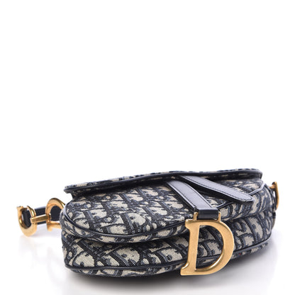 Christian Dior Oblique Mini Saddle Bag Blue 4 of 9