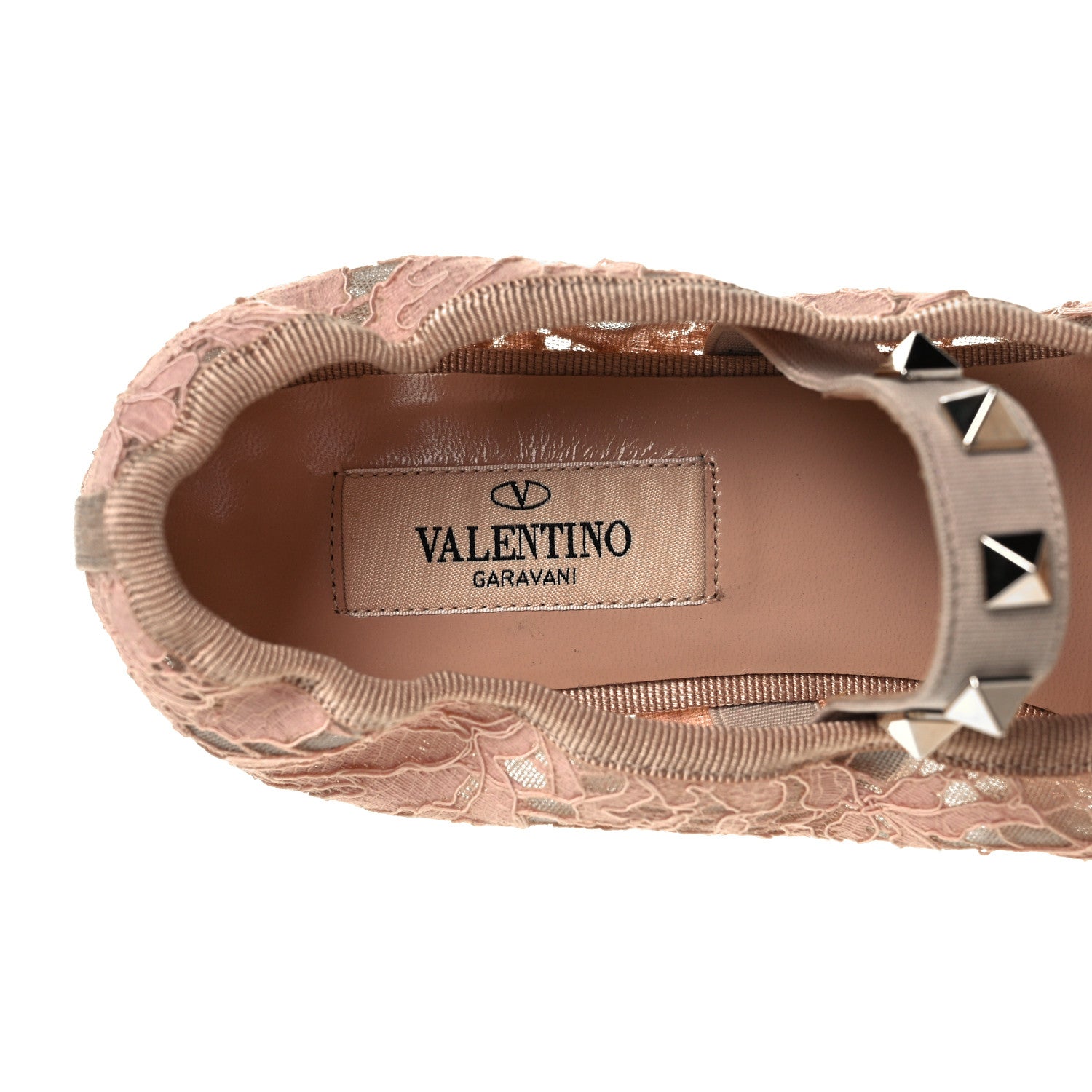 Valentino Garavani Lace Ballerina Flats 37.5 Carne 8 of 10