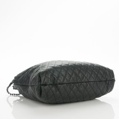 Chanel Distressed Glazed Caviar Quilted Large Elastic Tote Black 4 of 7