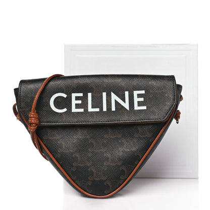 Celine Triomphe Canvas Triangle Crossbody Bag Tan 8 of 8