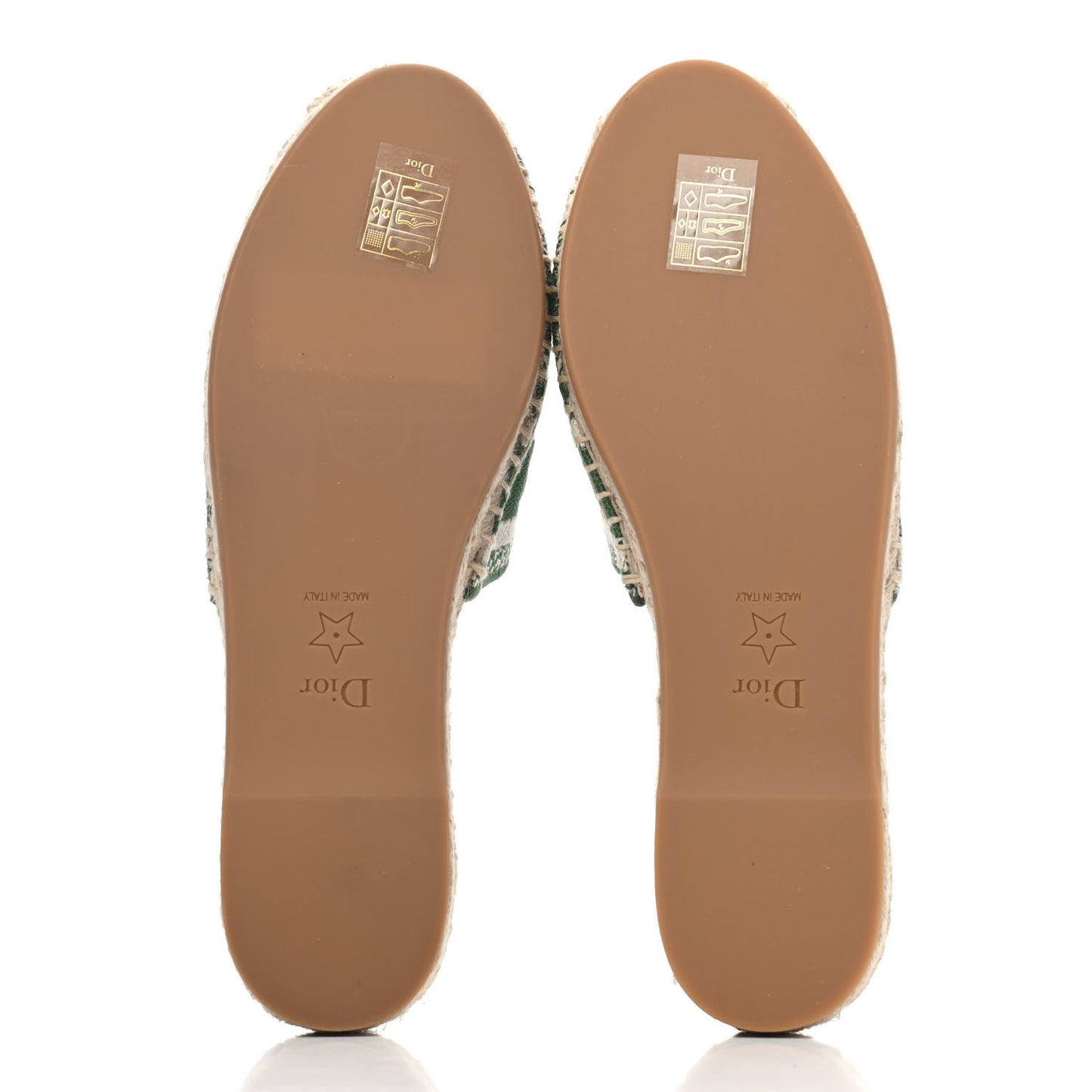 Canvas D-Stripes Embroidered Granville Espadrille 15mm Slippers 35 Fern
