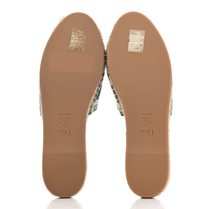 Christian Dior Canvas D-Stripes Embroidered Granville Espadrille 15mm Slippers 35 Fern 4 of 4