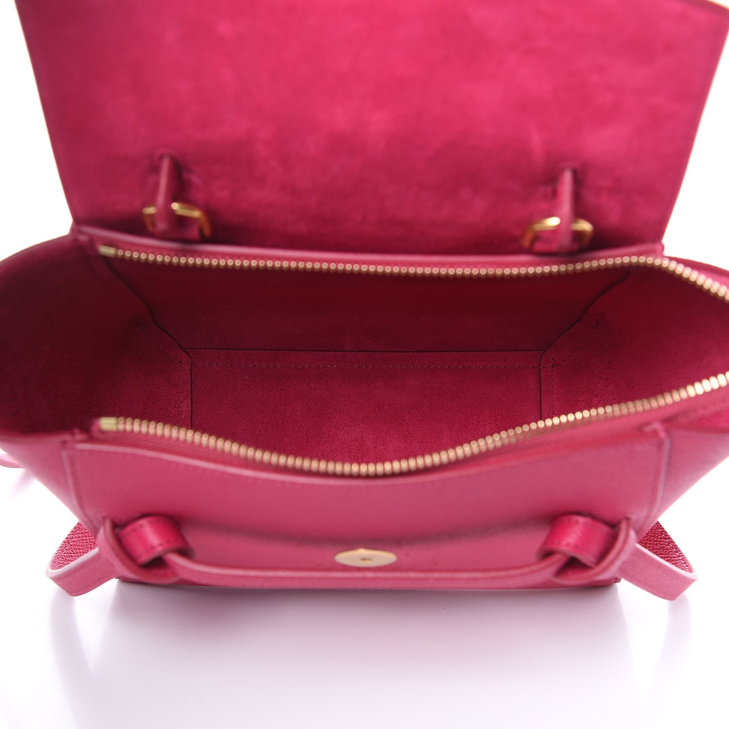 Celine Grained Calfskin Nano Belt Bag Raspberry 5 of 9