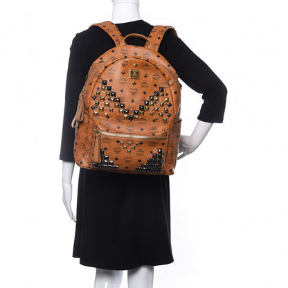 MCM Visetos Studded Medium Stark M Backpack Cognac 2 of 9