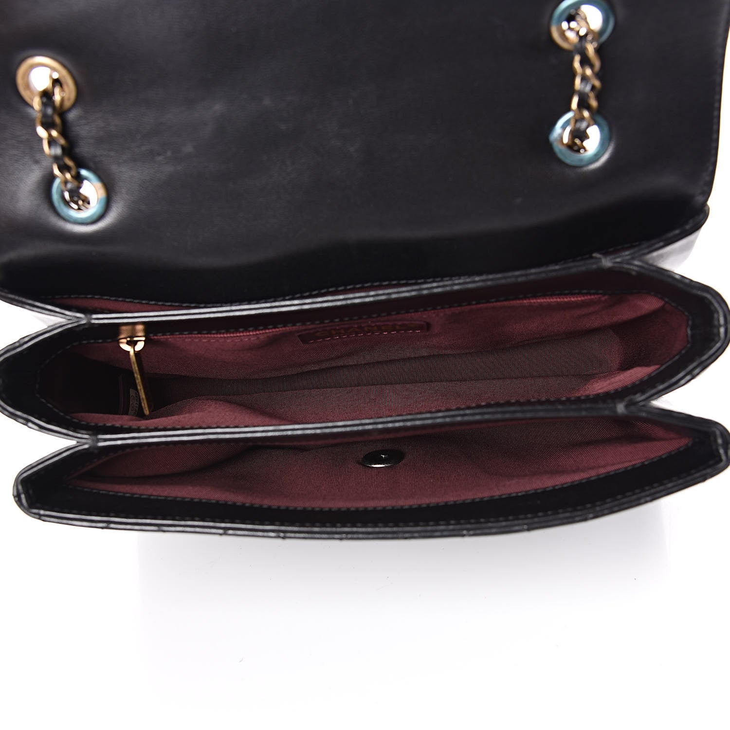 Chanel Shiny Lambskin Quilted Around The Corner Flap Black 5 of 10