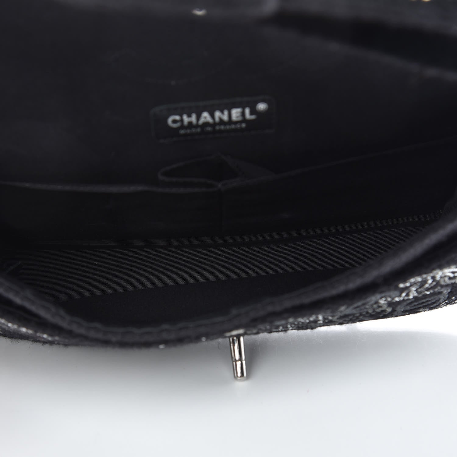 Chanel Tweed Strass Medium Pudong Double Flap Black 5 of 10