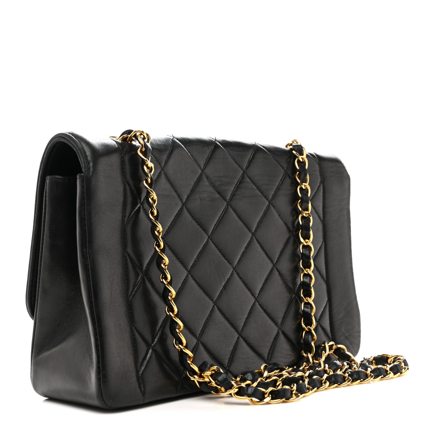 Lambskin Quilted Medium Single Flap Black