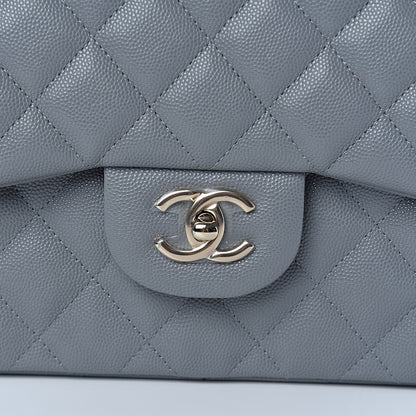 Chanel Caviar Quilted Jumbo Double Flap Grey 10 of 11