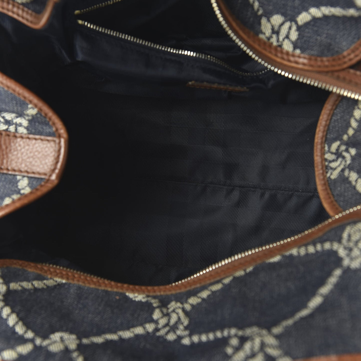 Calfskin Denim Rope Print Bag Blue