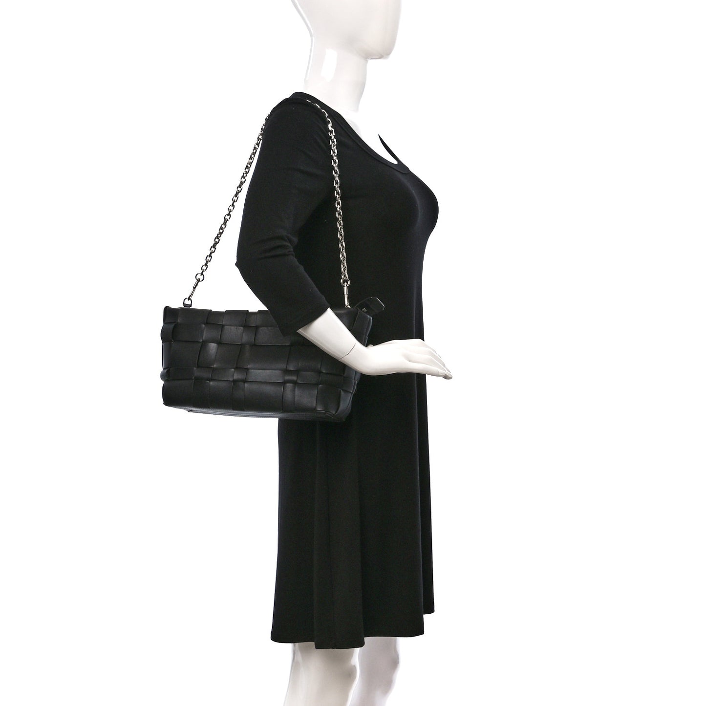 Calfskin Odita Lattice Pouch Black