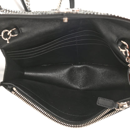 Saint Laurent Calfskin Studded Monogram Envelope Chain Wallet Black 4 of 9