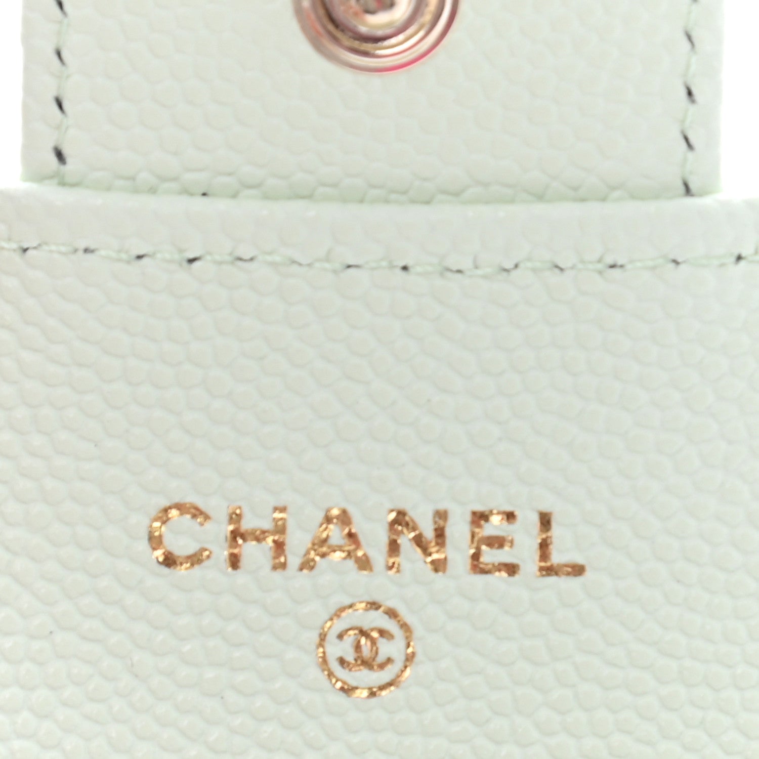 Chanel Caviar Quilted Flap Card Holder Wallet Light Green 6 of 9