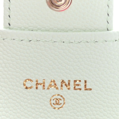 Chanel Caviar Quilted Flap Card Holder Wallet Light Green 6 of 9