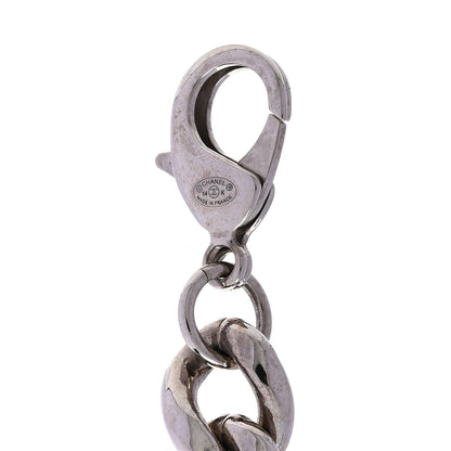Chanel Resin CC Oversized Padlock Chain Necklace Silver Pearly White 6 of 6