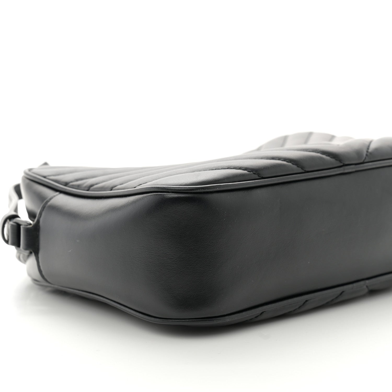 Saint Laurent Calfskin Matelasse Monogram Monochrome Lou Camera Bag Black 8 of 9
