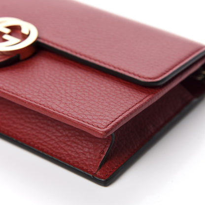 Gucci Dollar Calfskin Interlocking G Chain Wallet Red 7 of 10