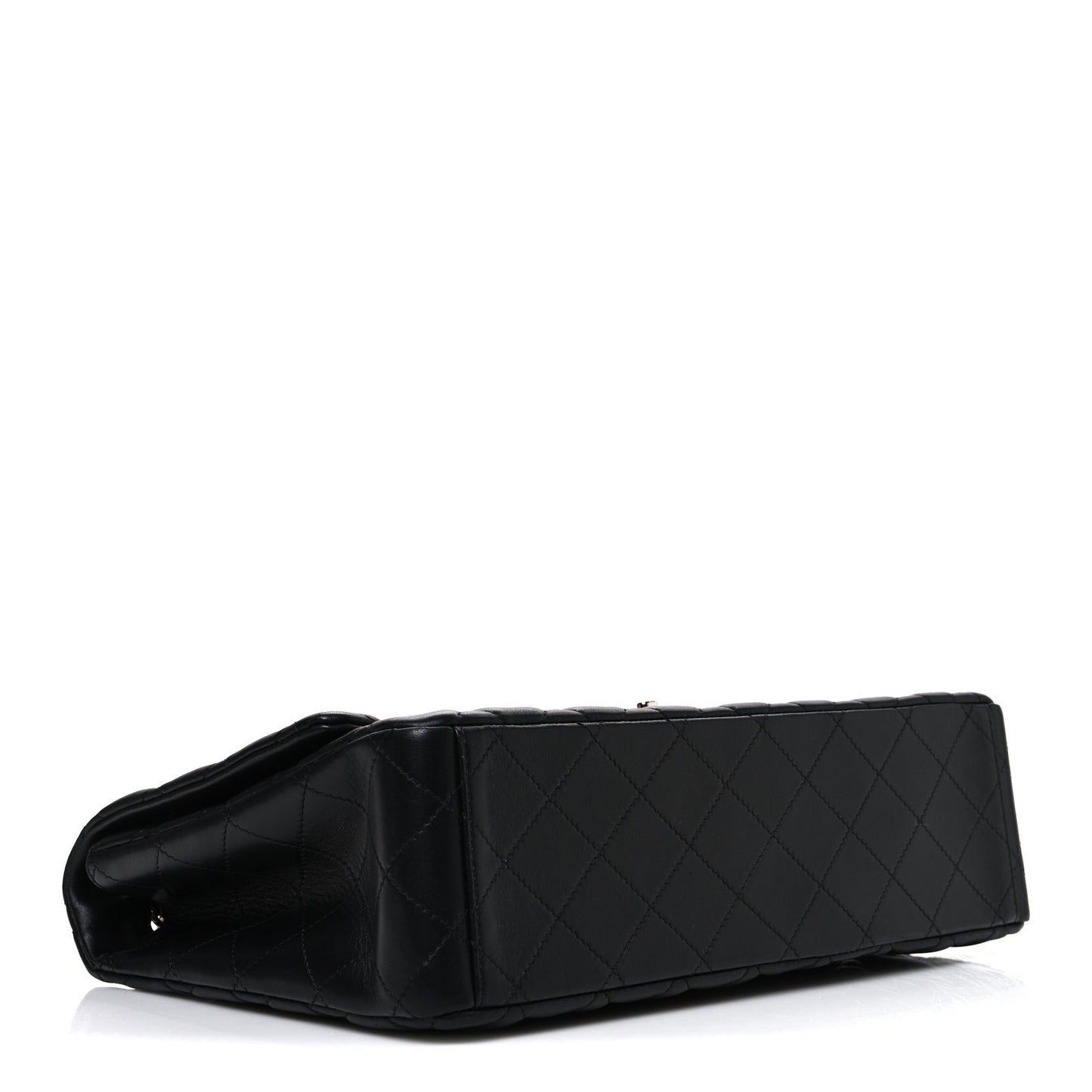 Lambskin Quilted Maxi Single Flap Black
