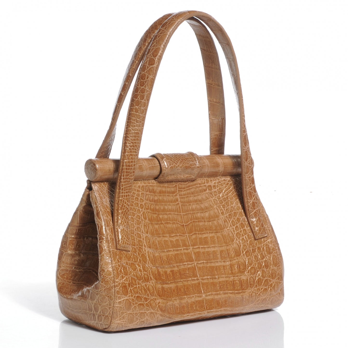 Crocodile Satchel Gold