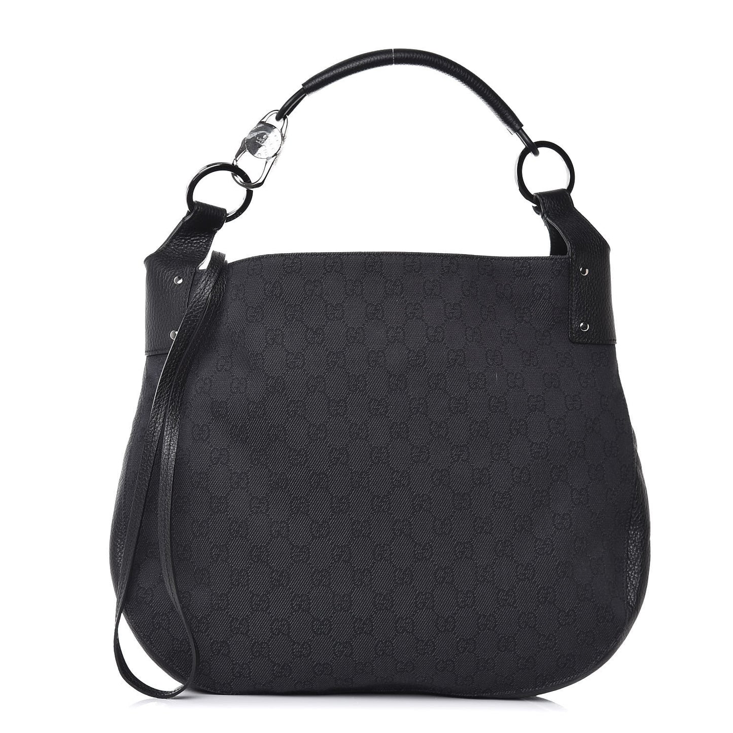 Monogram Calfskin Horsebit Classic Ring Hobo Black