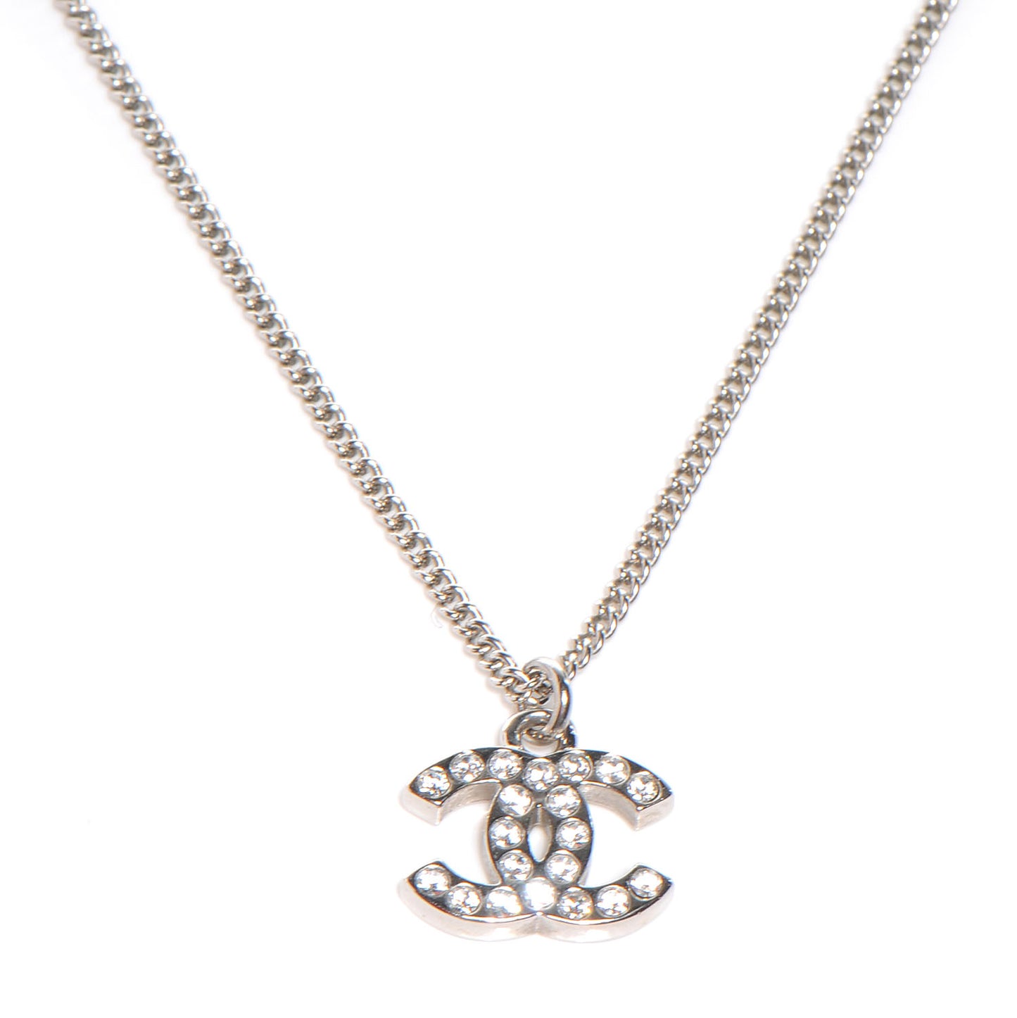 Swarovski Crystal CC Necklace Silver