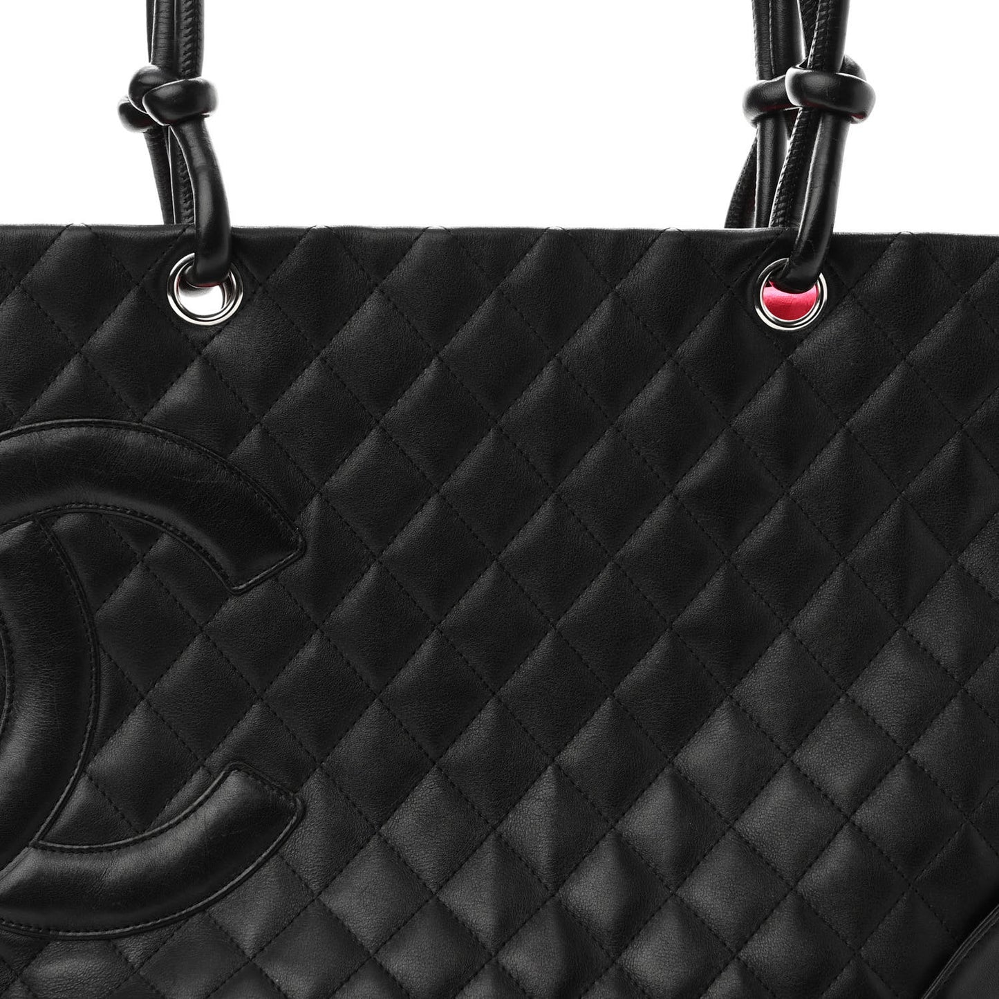Calfskin Quilted Large Cambon Tote Black
