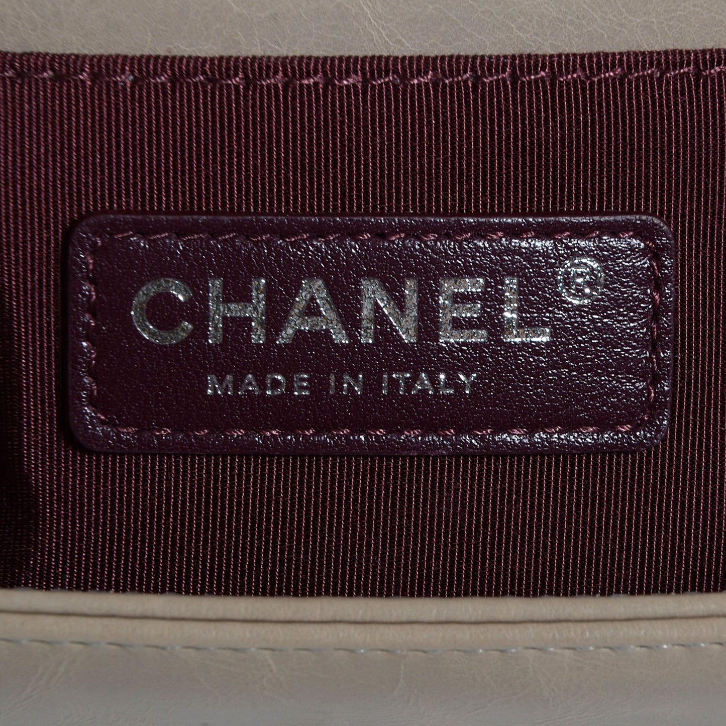 Calfskin Small Boy Chained Flap Beige