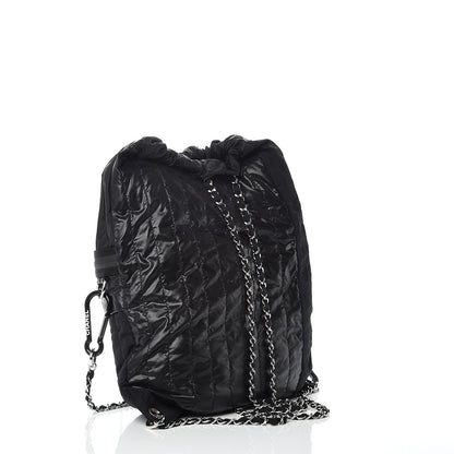 Chanel Nylon Drawstring Backpack Black 3 of 13