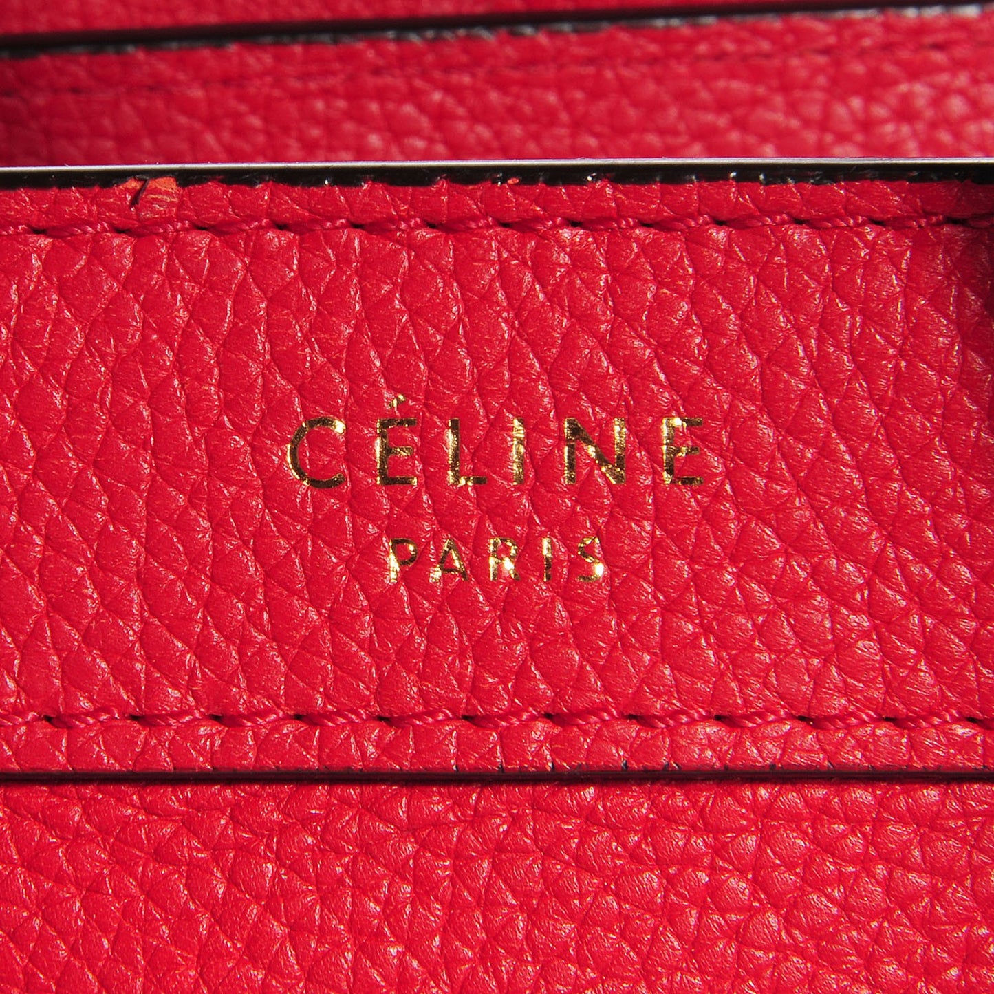 Drummed Calfskin Nano Luggage Coquelicot