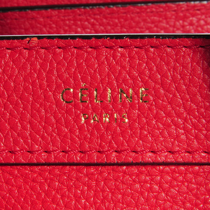 Celine Drummed Calfskin Nano Luggage Coquelicot 9 of 11