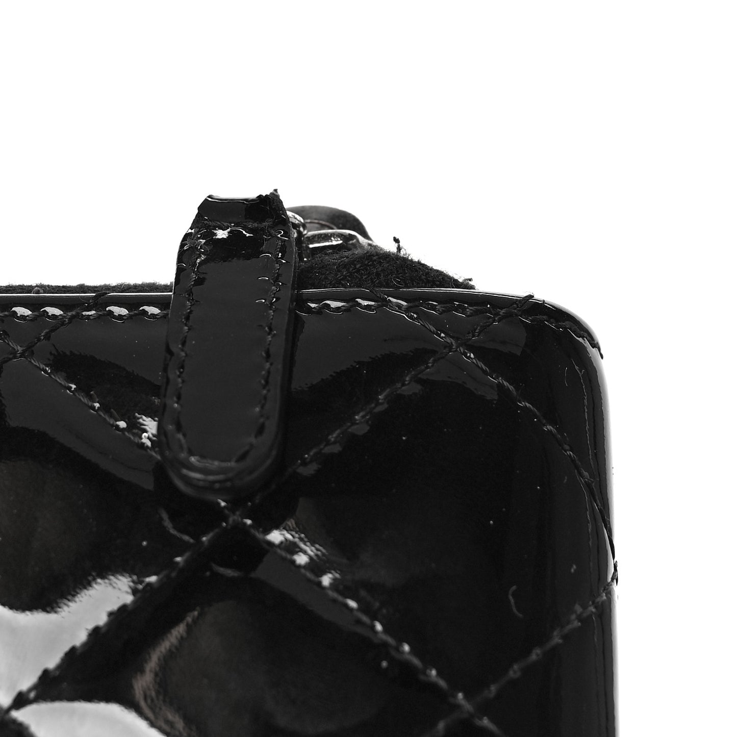 Patent Quilted Large Zip Around Organizer Wallet So Black