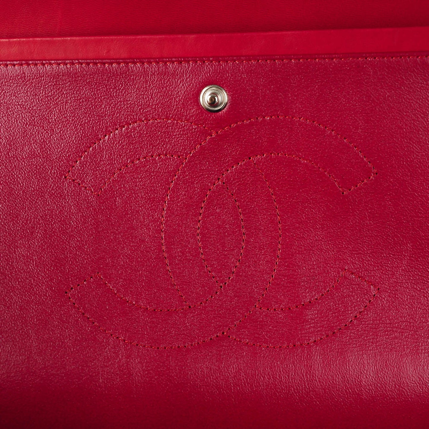 Patent Quilted Maxi Double Flap Red