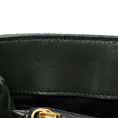 Saint Laurent Suede Calfskin Y Quilted Monogram Small Loulou Chain Satchel Green 15 of 16