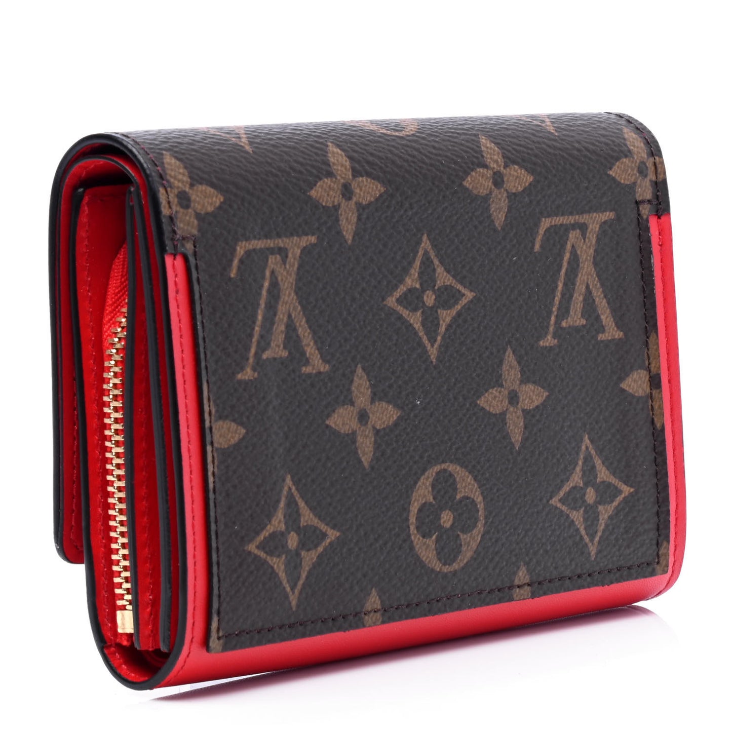 Monogram Flore Compact Wallet Coquelicot