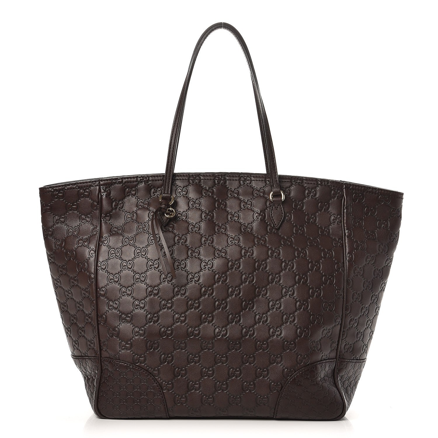 Gucci Guccissima Medium Bree Zippered Tote Chocolate 1 of 7