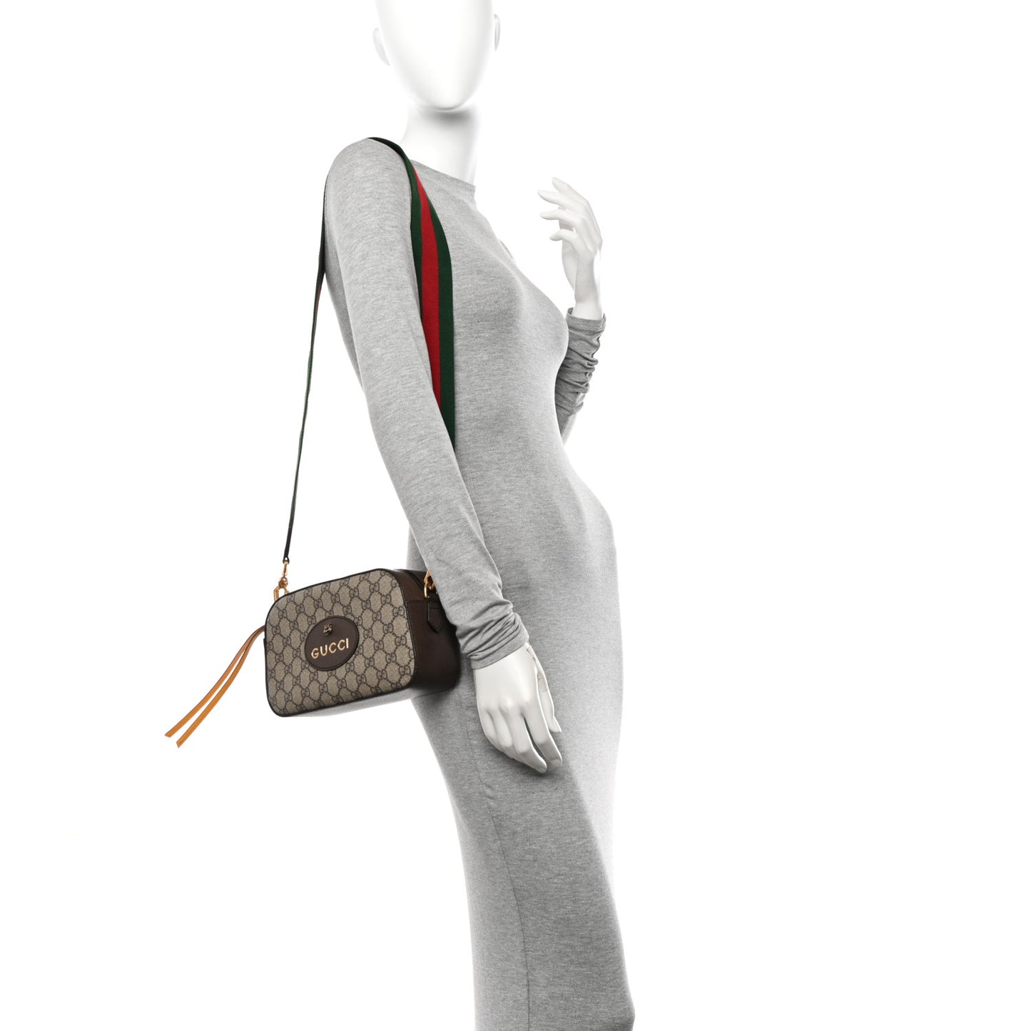 GG Supreme Monogram Web Neo Vintage Shoulder Bag Beige New Acero Crop