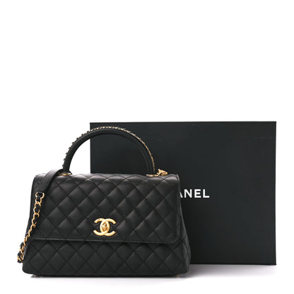 Chanel Caviar Quilted Small Coco Chain Handle Flap Black 12 of 12