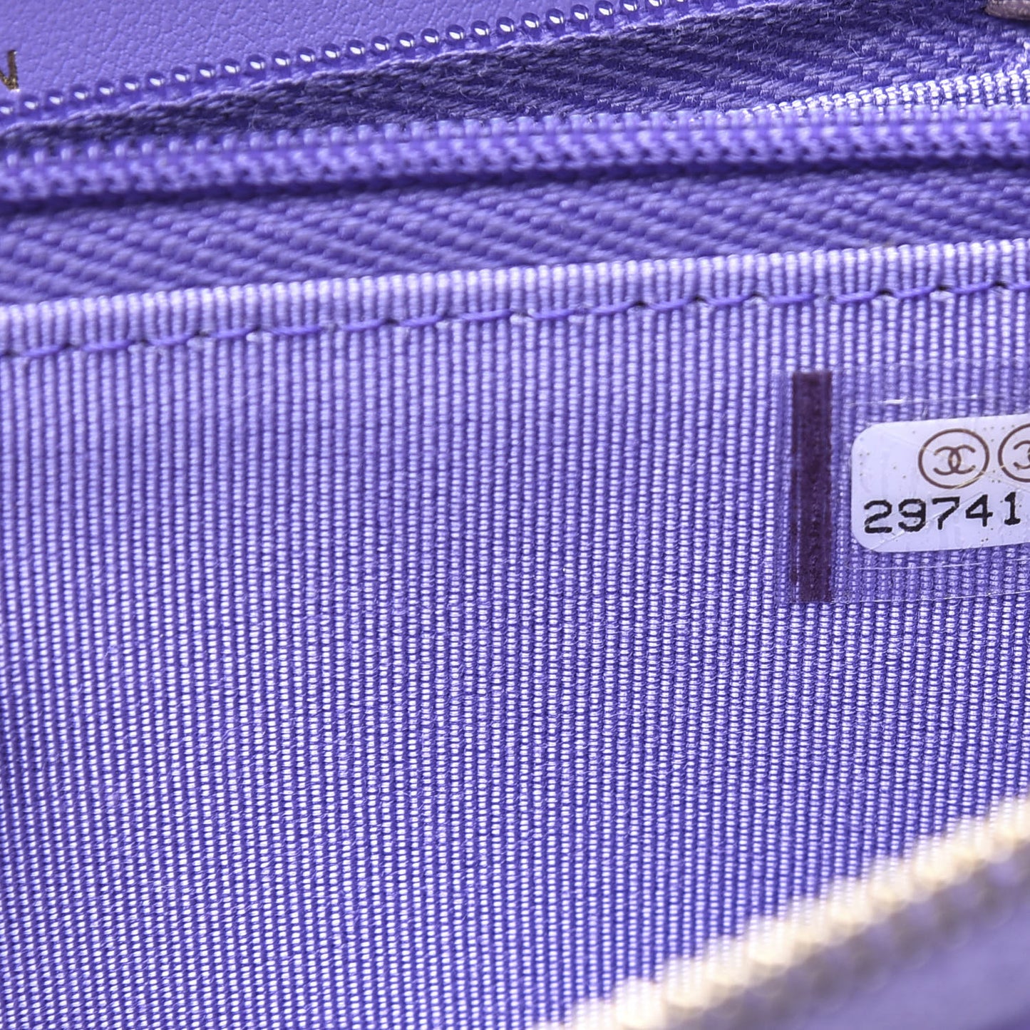 Caviar Quilted Medium Zip Around Wallet Purple