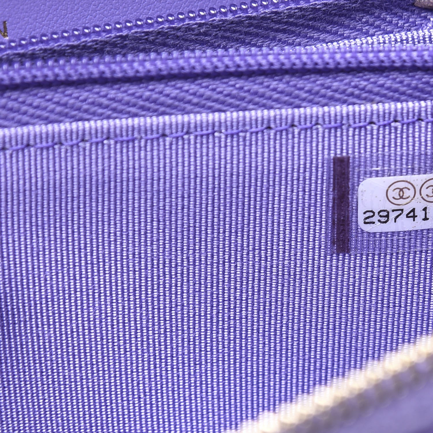 Chanel Caviar Quilted Medium Zip Around Wallet Purple 9 of 10